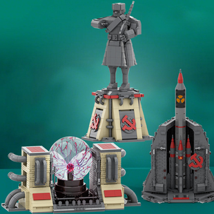 MOC创意拼搭积木核弹基地红警天启苏联重型坦克男孩手办生日礼物