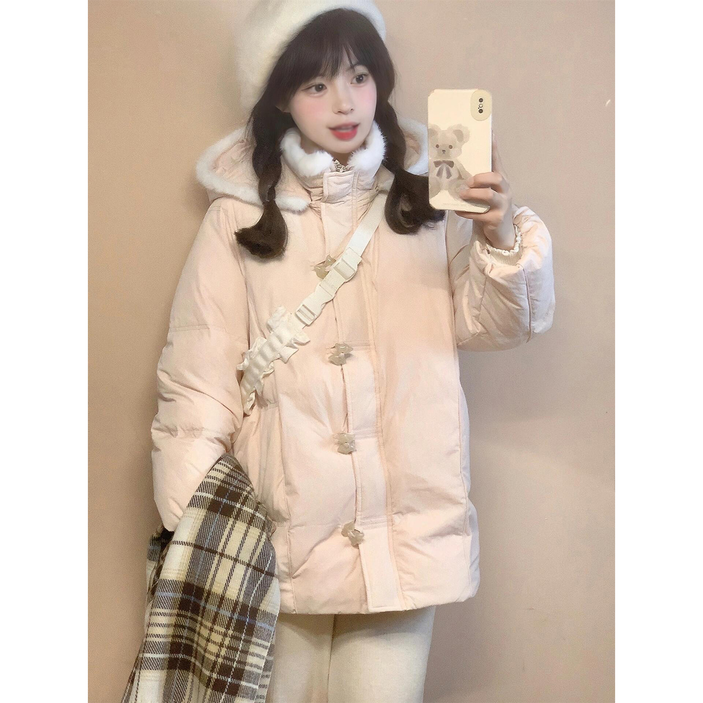 暖乎乎过冬！冬季甜妹粉色棉服