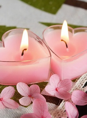 Cozyhome浪漫心形香薰蜡烛粉红色表白求婚七夕布置场景茶蜡10只装