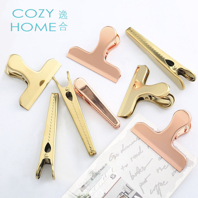 Cozyhome逸合电镀黄铜不锈钢封口长嘴夹票据夹密封口夹零食密封夹