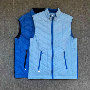 外贸尾货春秋季户外跑步训练轻薄马甲薄棉拼接坎肩直筒宽松大码男