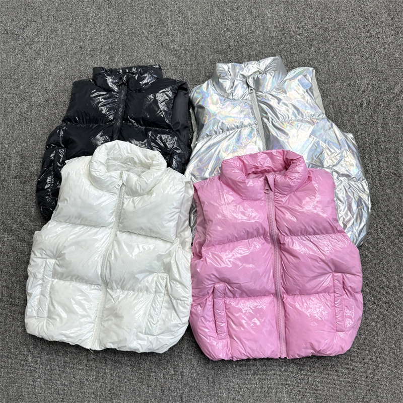外贸儿童断码秋冬季夹棉马甲多色反光中大童女童棉马夹