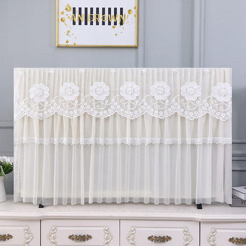 蕾丝电视机罩套防尘55寸65英寸现代简约液晶盖布盖巾2024新款