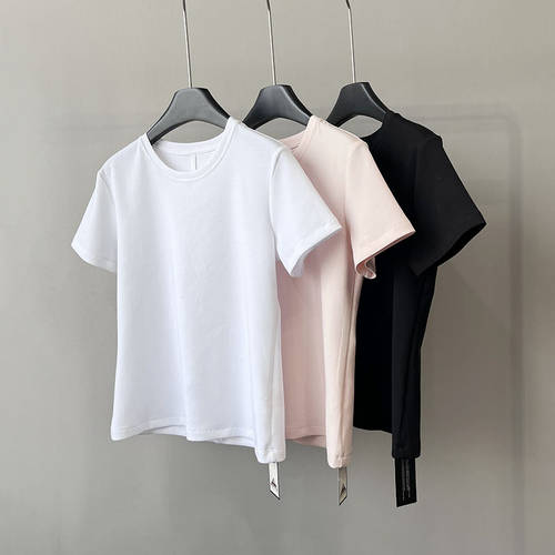 高定奢棉空气短袖正肩T恤女圆领