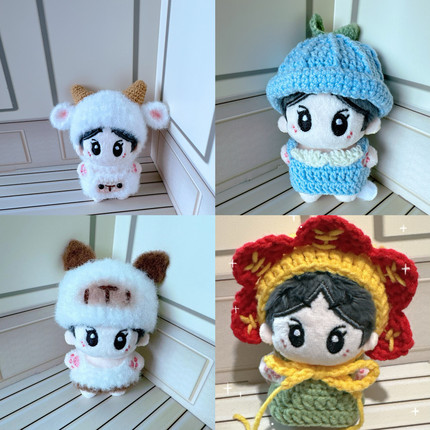 元豆芽娃衣迷你小羊衣服5cm玩偶5厘米海星体可爱小着替幼稚园套装