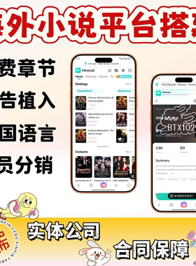 海外小说app开发国内外小说系统定制广告对接付费章节多语言分销