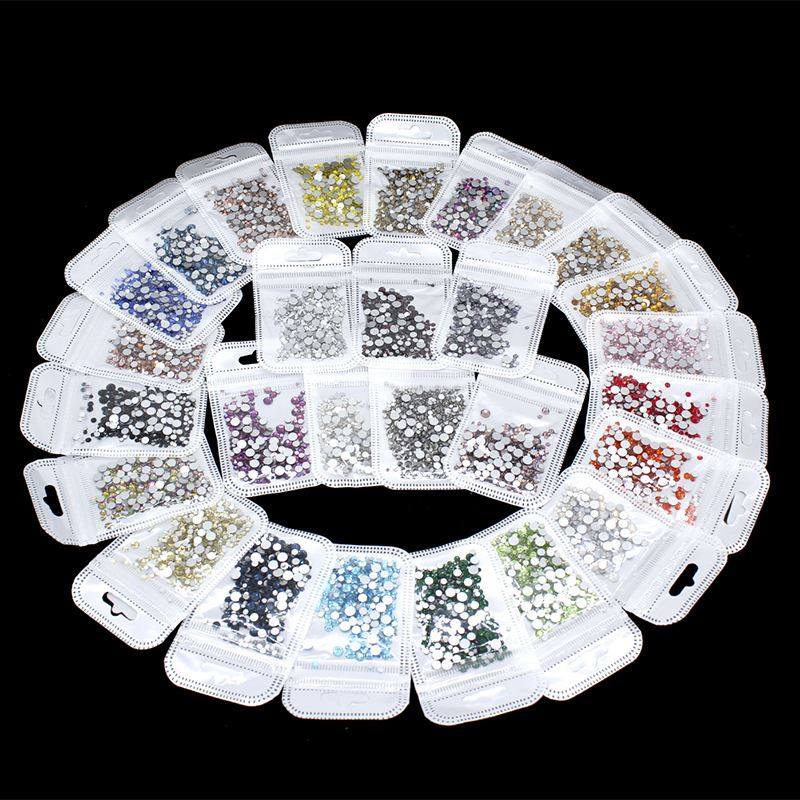 美甲玻璃平底钻【不带胶】350颗2mm-5mm混装水钻diy饰品配件材料