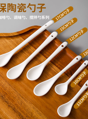 小调羹调料盐糖罐陶瓷咖啡勺汤匙