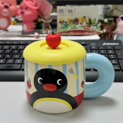 适用pingu杯子有点淘气杯盖食品级硅胶马克杯盖通用10cm防尘盖