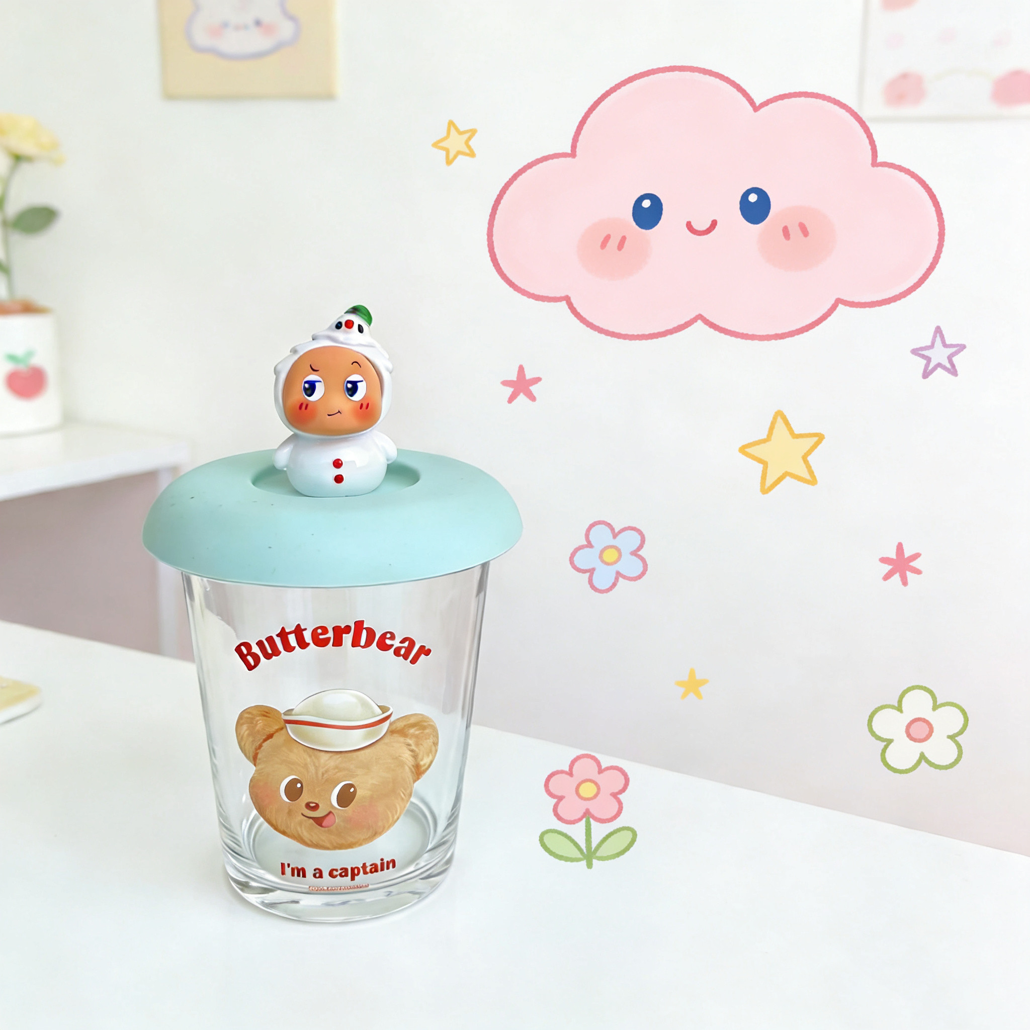 通用马克杯盖适用有点淘气pingu联名黄油小熊玻璃杯星星仔硅胶盖,餐饮具,马克杯盖,淘宝优惠券,粉丝福利购,淘宝优惠卷