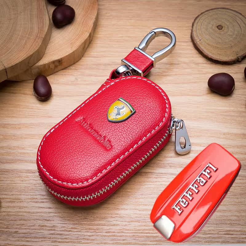 适用全新法拉利F8钥匙套Roma壳812/SF90钥匙扣488高端真皮钥匙壳