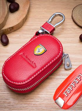 适用全新法拉利F8钥匙套Roma壳812/SF90钥匙扣488高端真皮钥匙壳