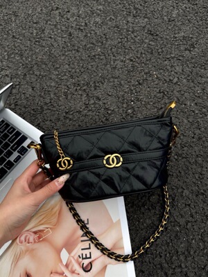 同丰女包小链条菱格绣线单肩斜挎