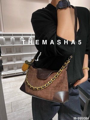 玛莎女包小磨砂皮绣线单肩斜挎潮