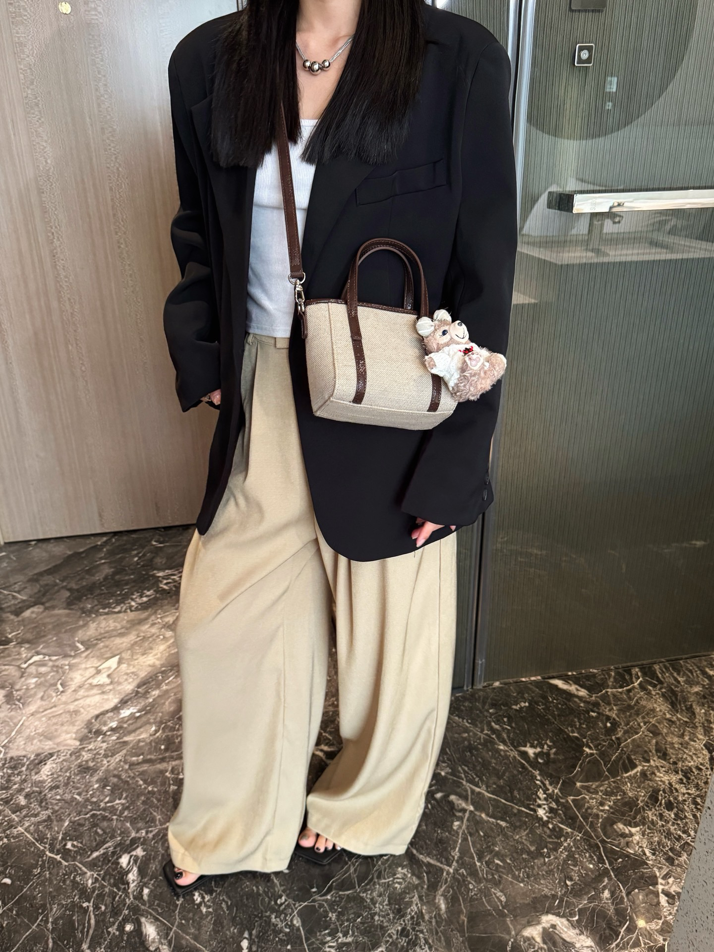 同丰女包小亚麻布手提包斜挎水桶
