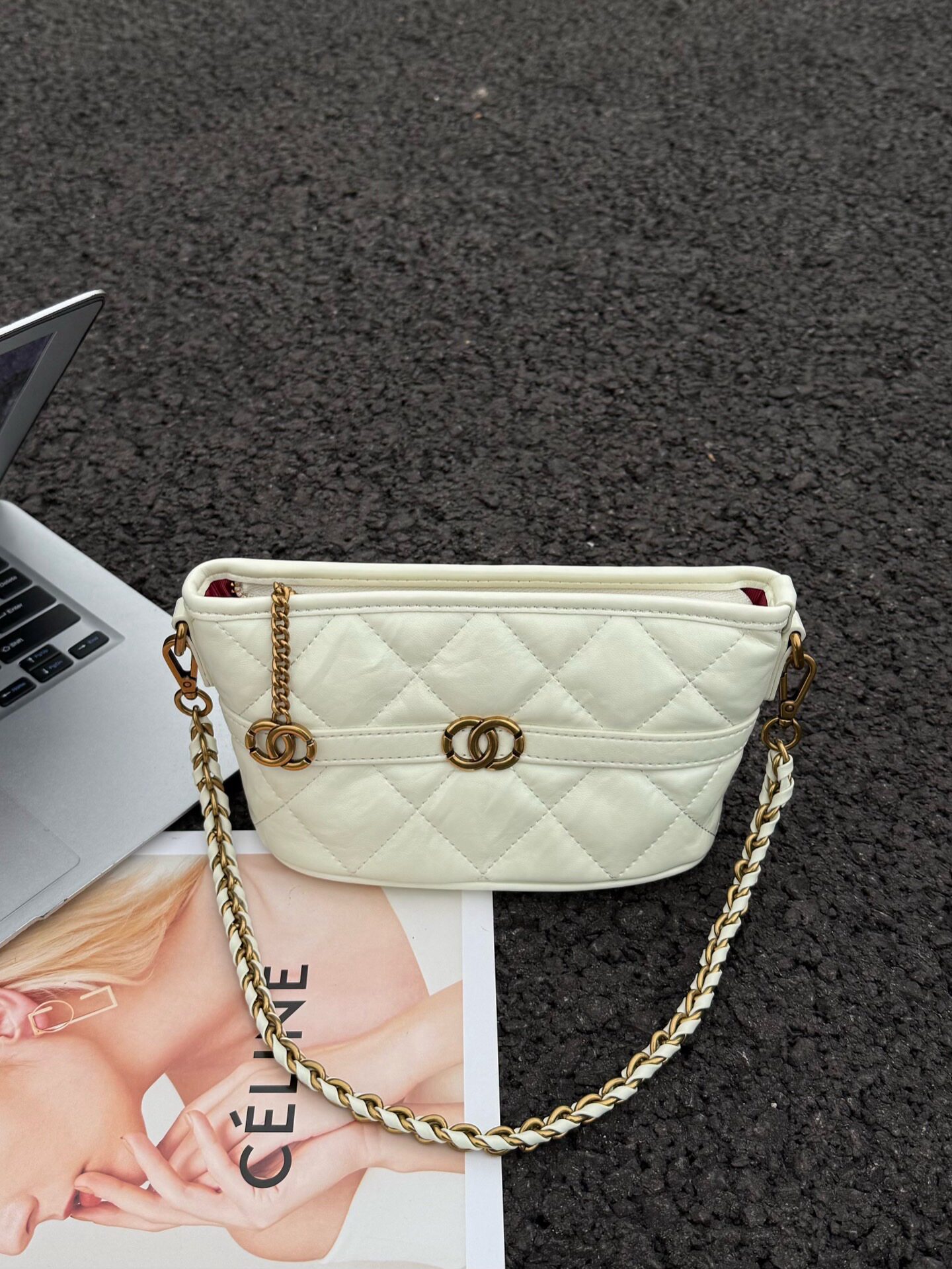 同丰2026新款女包高级感菱格绣线链条腋下包时尚百搭单肩斜挎小包