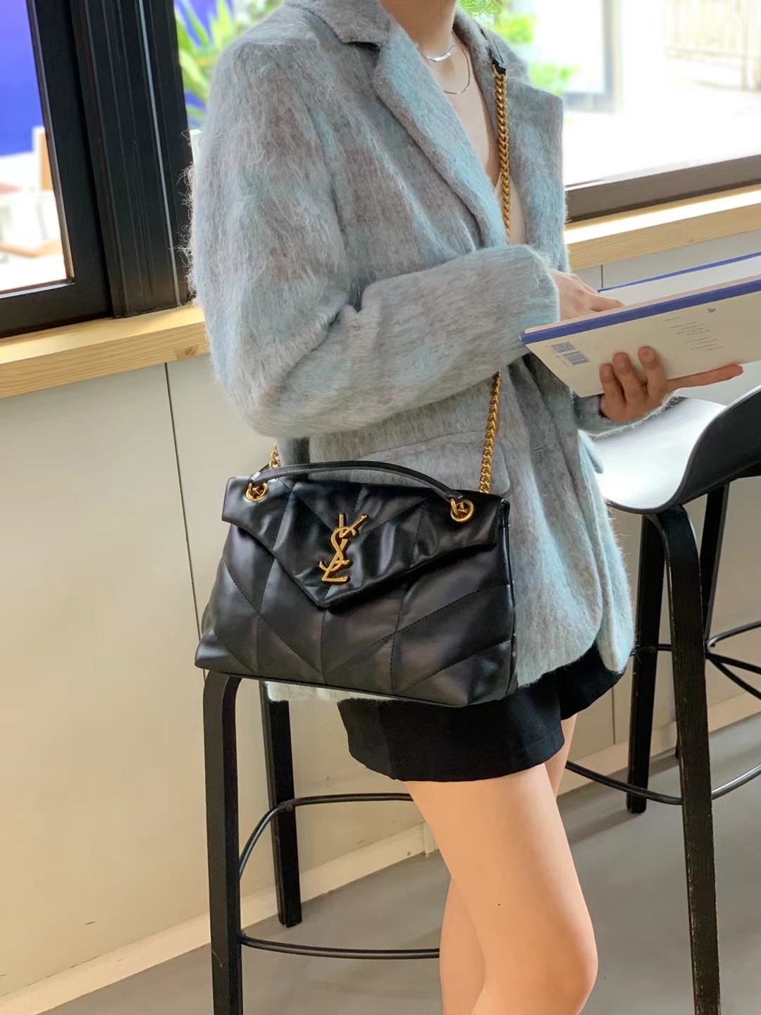 软皮女包欧曼菱格链条包百搭时尚