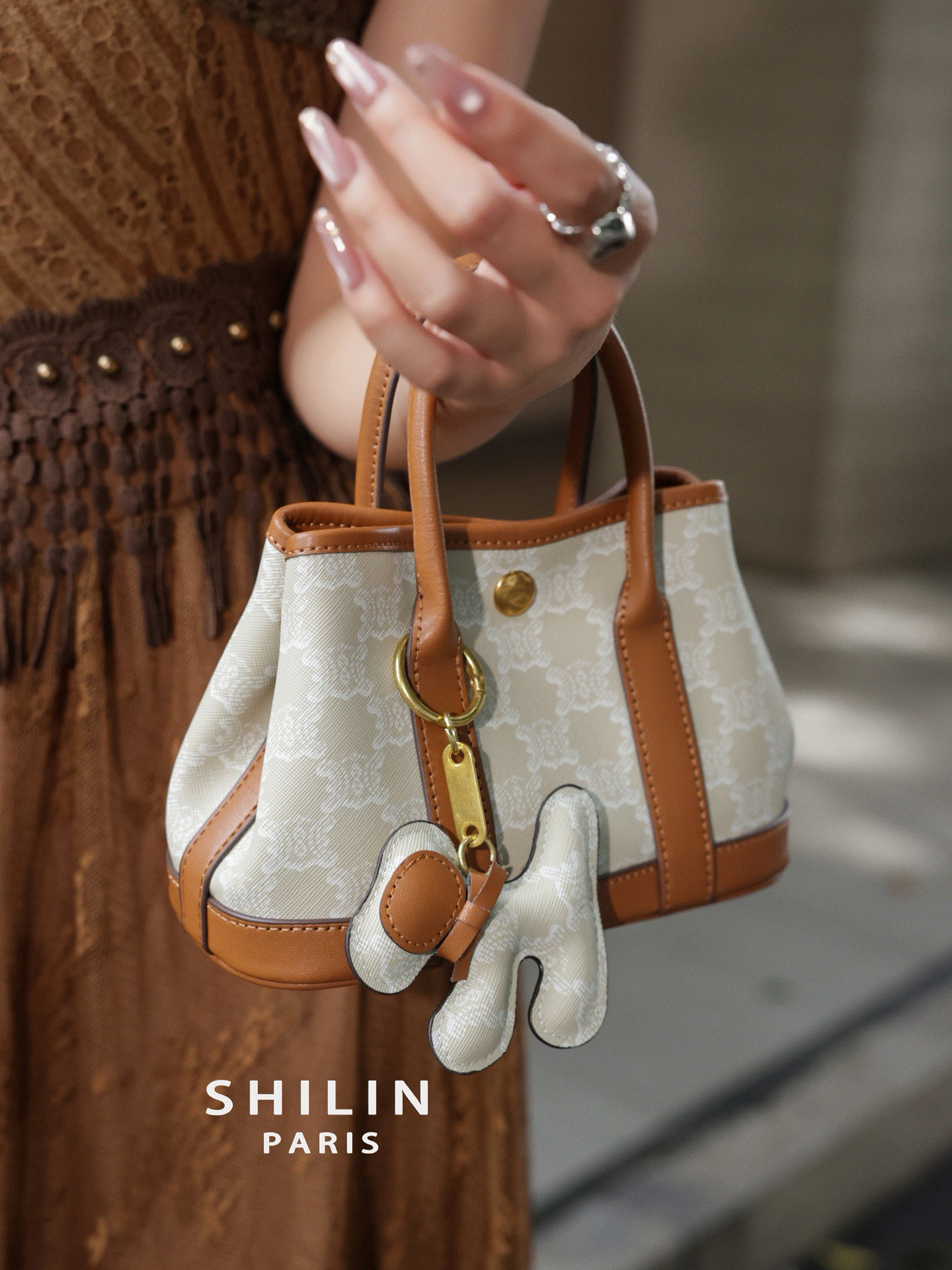 施琳2026新款女包PVC老花手提迷你小花园包时尚百搭单肩斜挎包潮,箱包皮具/热销女包/男包,通用款女包,淘宝优惠券,粉丝福利购,淘宝优惠卷