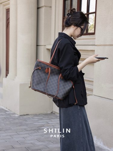 施琳女包老花托特包大容量单肩包