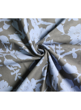 【QB021002-1】Hok **h sunwell复古花影   21坑灯芯绒服装面料