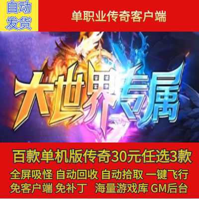 传奇电脑单机版大世界专属激情单职业秘境假人GM后台微端联网联机