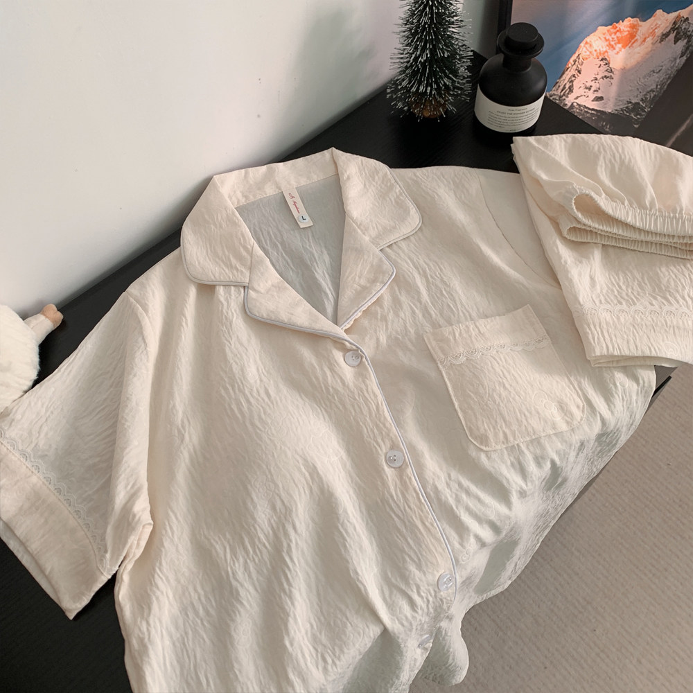 云朵棉小猫咪胸垫家居服套装女