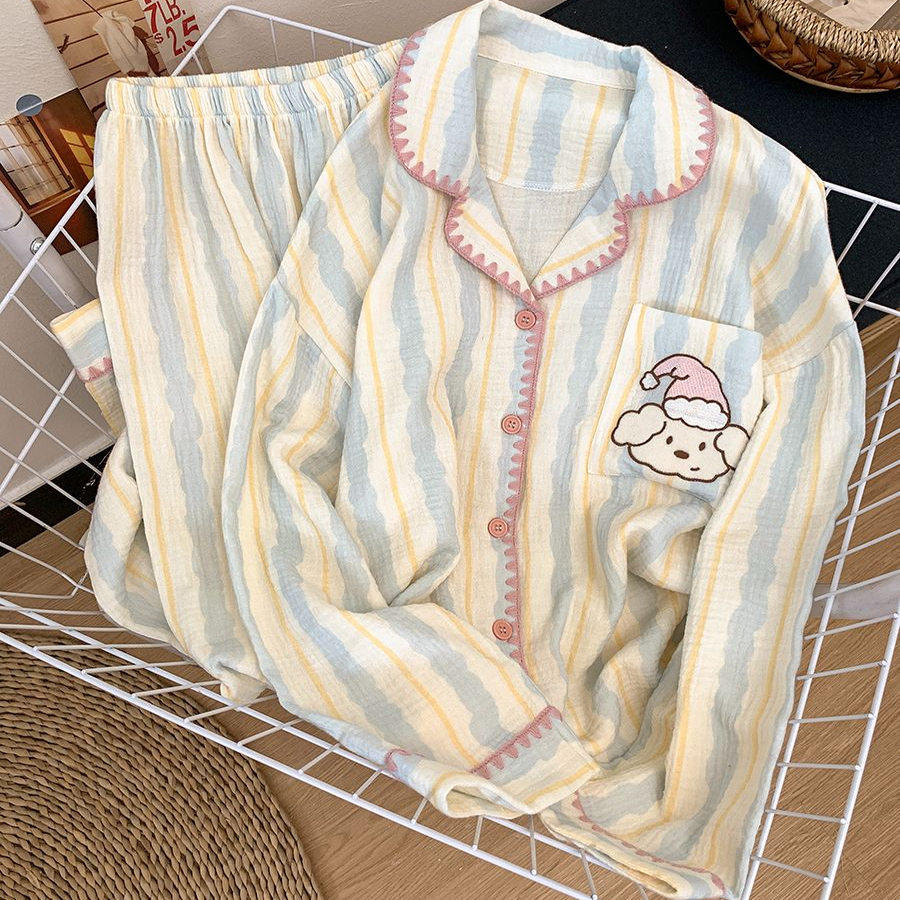 2025新款卡通纯棉可爱睡衣女款春秋长袖长裤宽松可外穿家居服套装