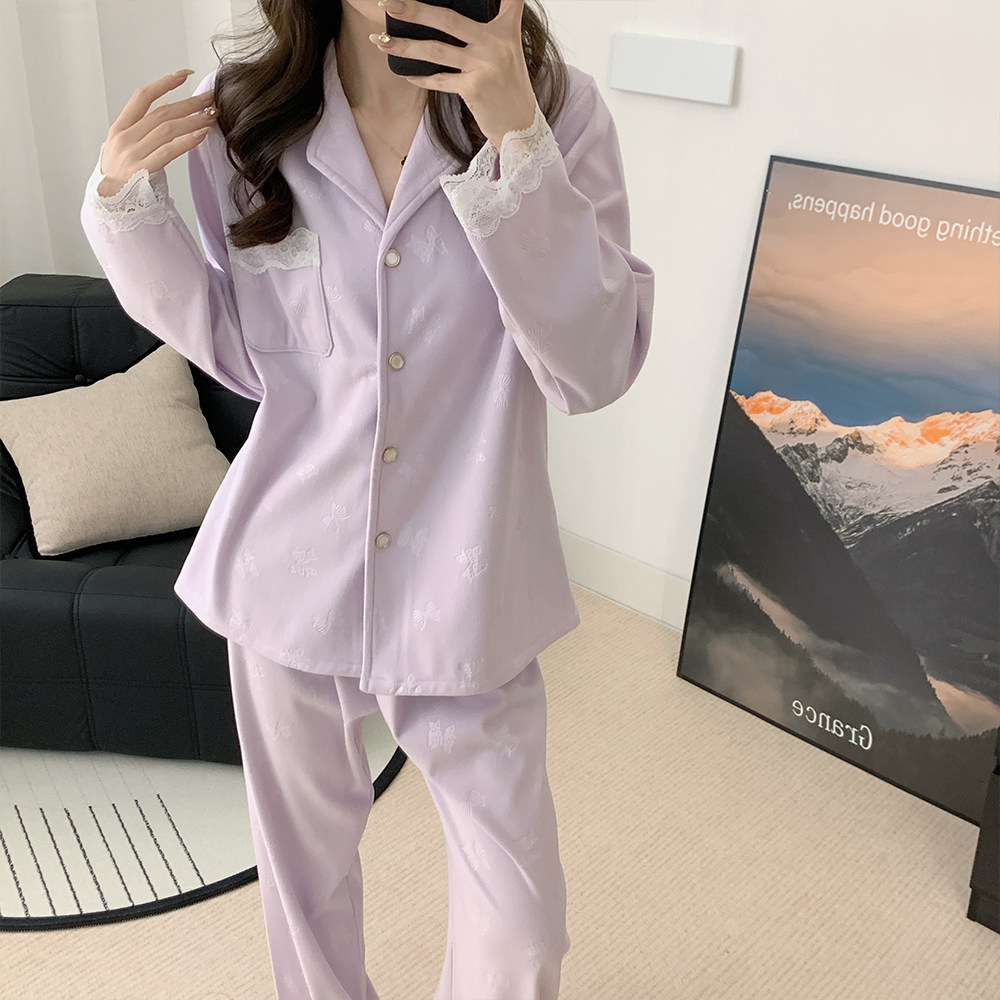 韩版秋冬卡通可爱睡衣女款冬季德绒长袖保暖加厚家居服可外穿套装