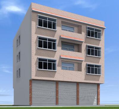 13x13 四层临街门面楼房城镇出租房设计图建筑结构施工图纸效果图