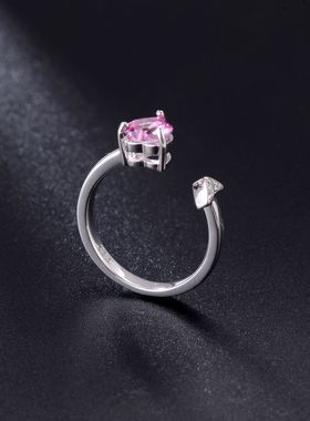 时尚轻奢S925银高颜值欧美气质复古风vintage高级感纯银开口戒指