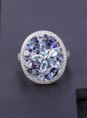 轻奢设计感S925银高颜值欧美复古风气质时尚个性小众高档纯银戒指