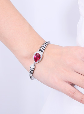 轻奢高级感S925银欧美vintage复古风精致小众高颜值纯银开口手镯