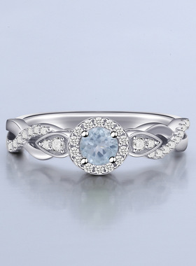 托帕石开口戒指纯银小众轻奢简约