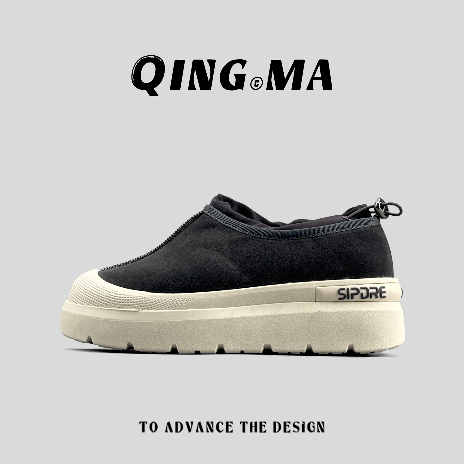 保暖防滑厚底一脚蹬棉鞋百搭时尚