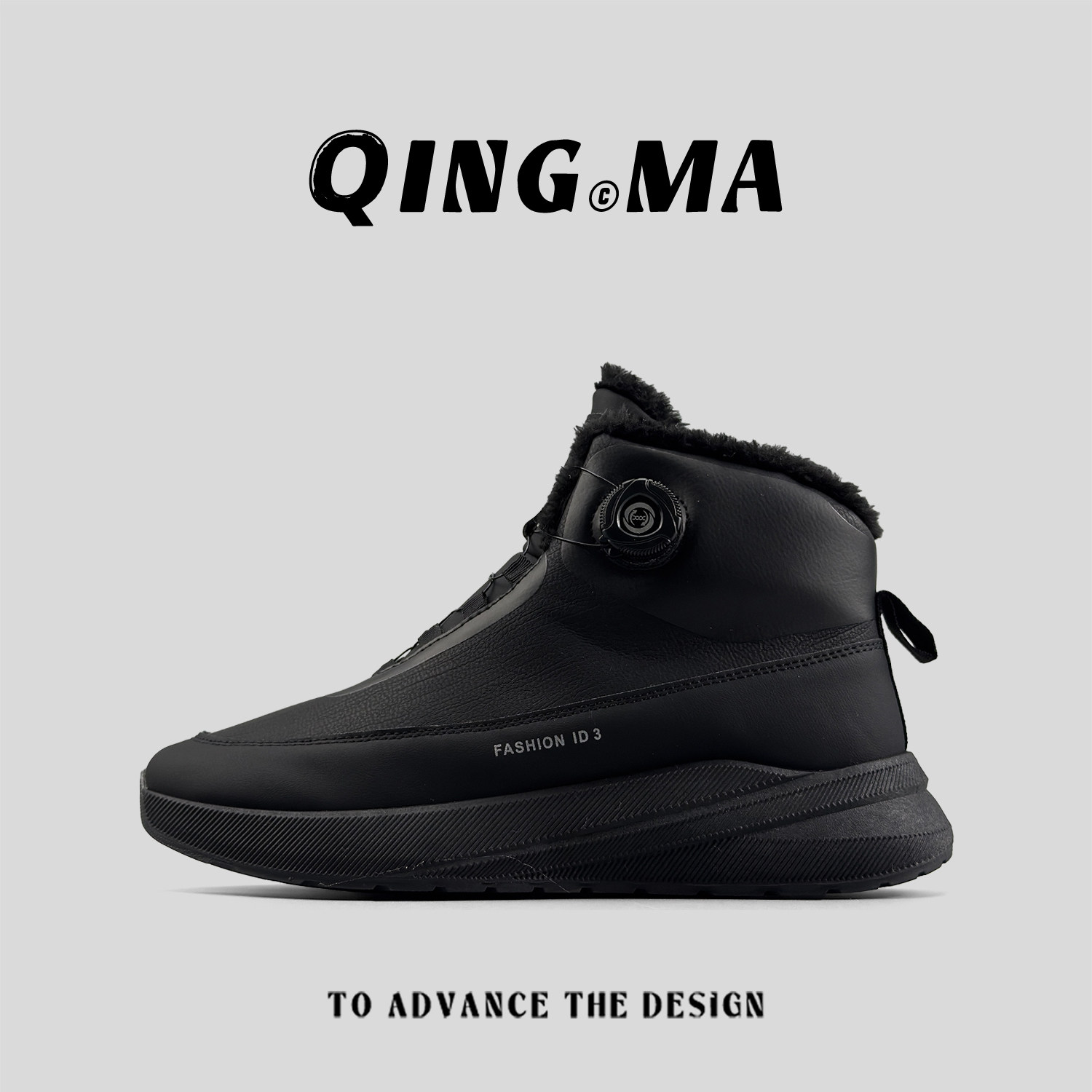 外贸男士冬季加绒保暖雪地靴高帮防水防寒旋转纽百搭黑色户外棉鞋,流行男鞋,时尚雪地靴,淘宝优惠券,粉丝福利购,淘宝优惠卷