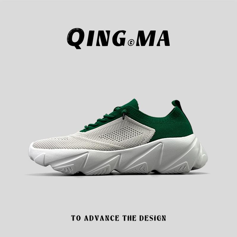 走路运动鞋一脚蹬男女厚底老爹鞋