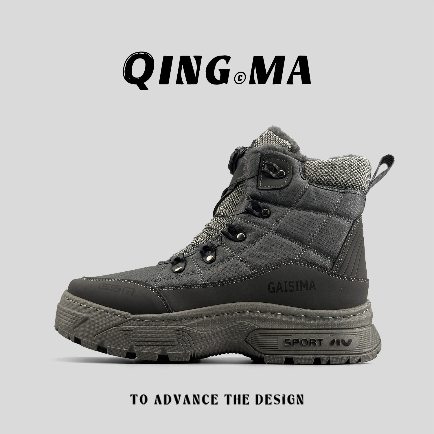 外贸男士冬季高帮雪地靴加绒保暖旋转纽扣男厚底户外加厚防寒棉靴,流行男鞋,时尚雪地靴,淘宝优惠券,粉丝福利购,淘宝优惠卷