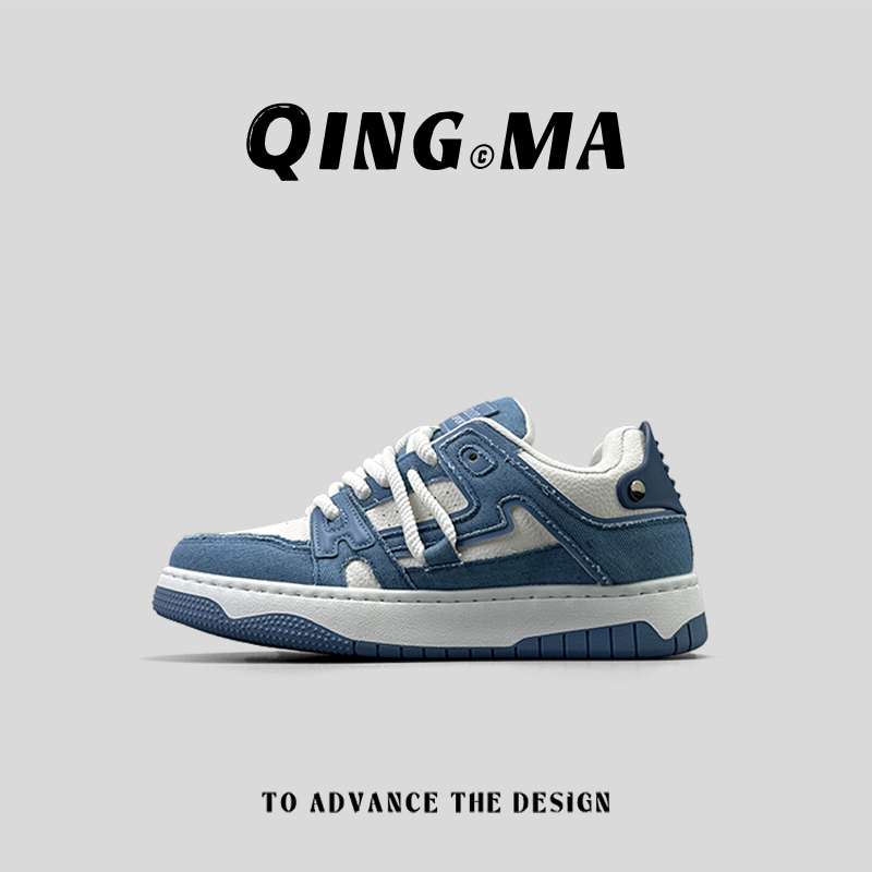 外贸男鞋复古轻奢潮流低帮滑板鞋欧美时尚板鞋厚底休闲运动面包鞋