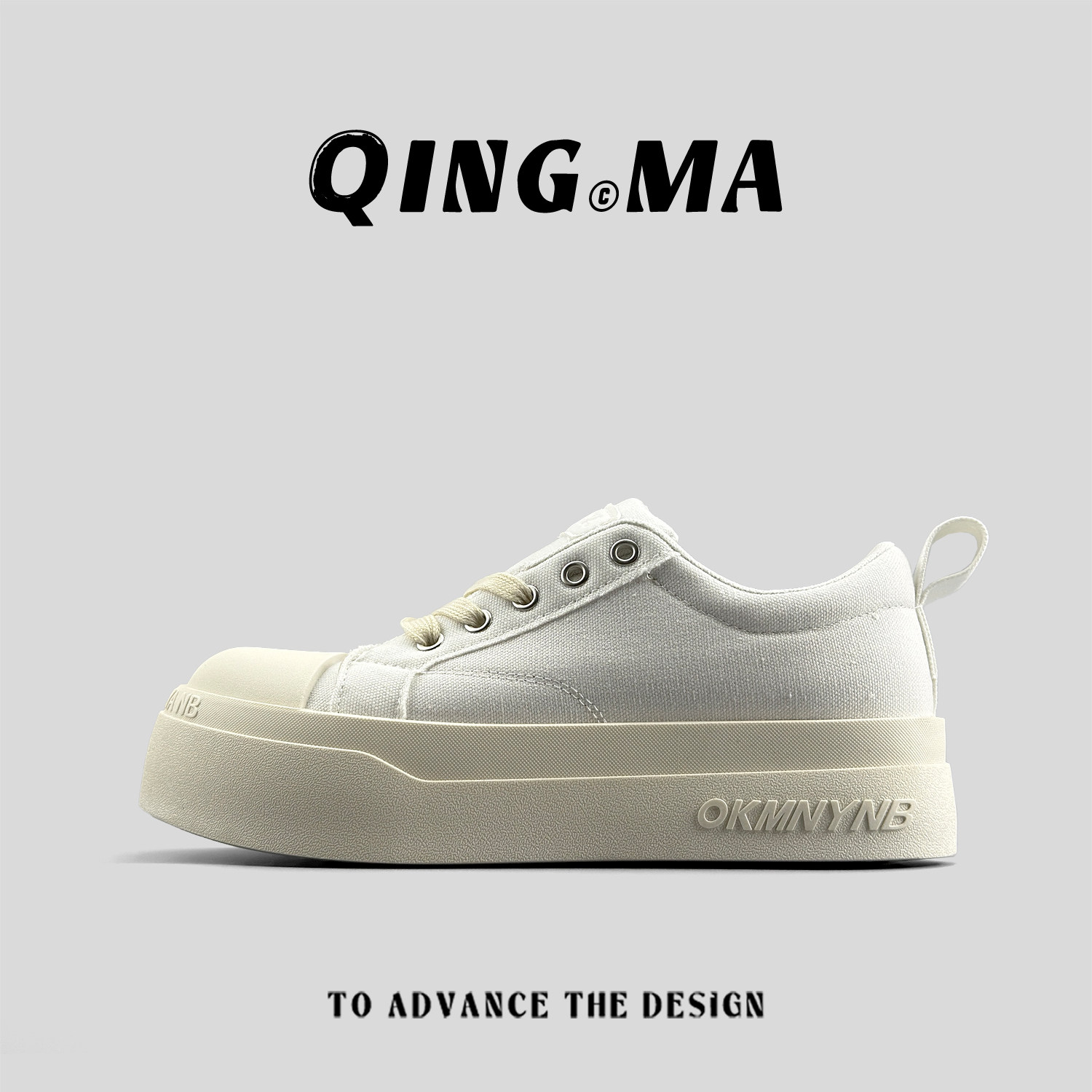 外贸男女同款厚底板鞋布面增高耐磨情侣款黑白色百搭学生通勤潮鞋