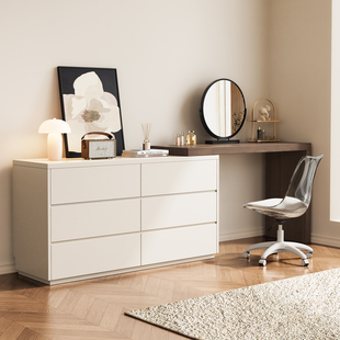 实木梳妆台斗柜一体卧室简约现代床尾伸缩化妆桌小户型主卧收纳柜