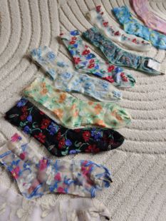 超美 夏款 森系花卉 薄款 女袜 水晶丝玻璃丝 不退不换