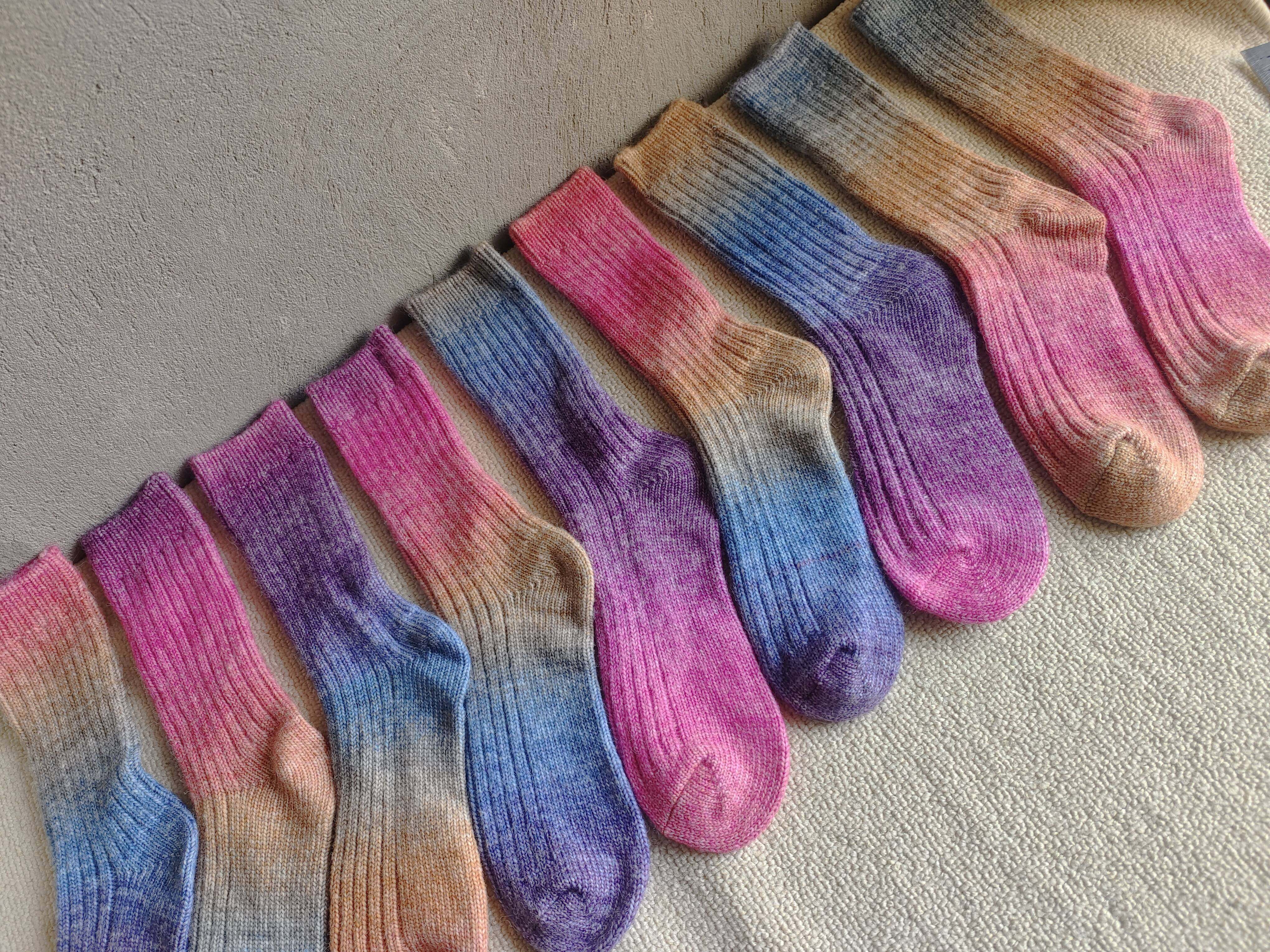 渐变  秋冬保暖 厚款 羊毛混纺  中筒女袜 堆堆袜  AB版