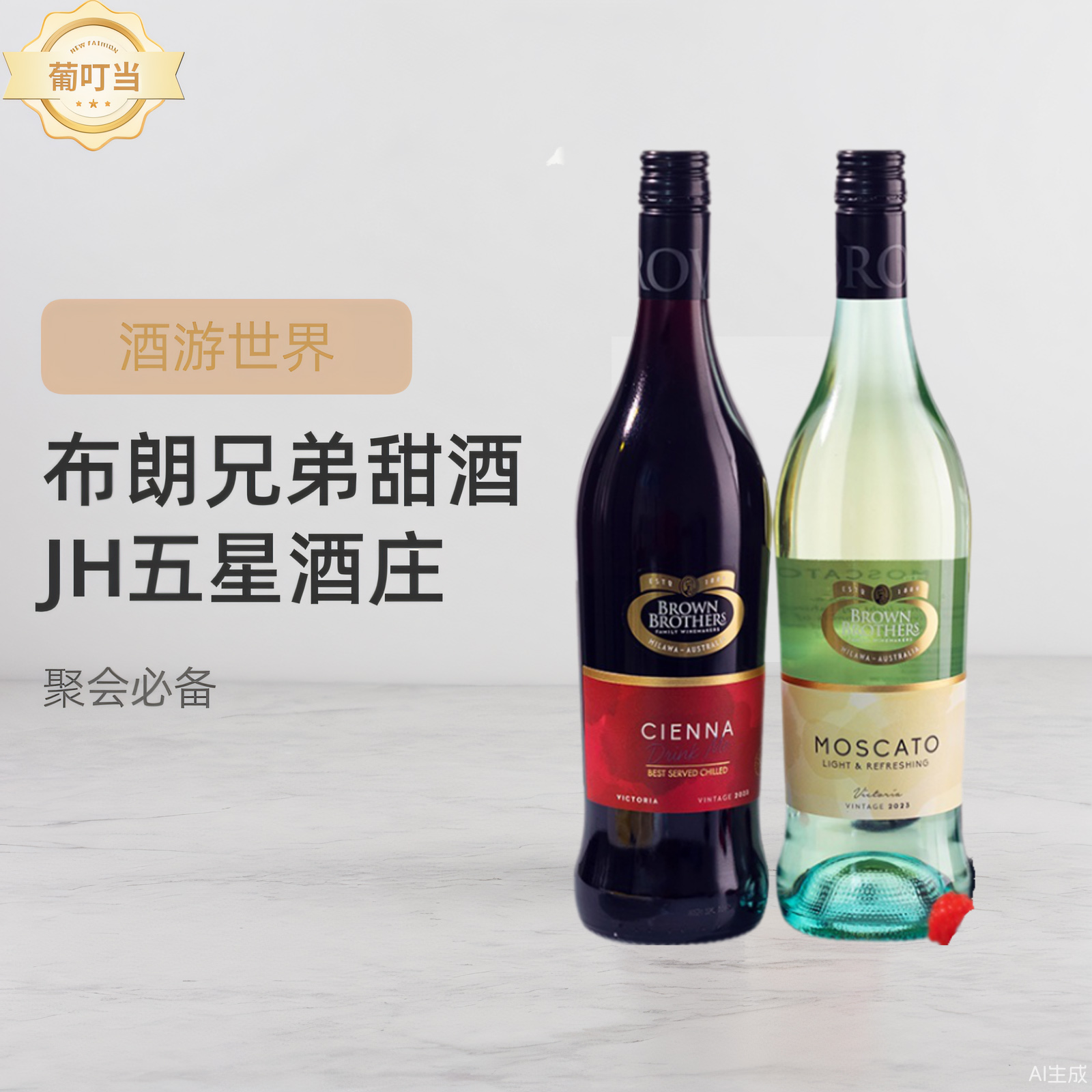 澳大利亚进口布朗/布琅兄弟莫斯卡托甜白甜红脱醇葡萄汁女士甜酒