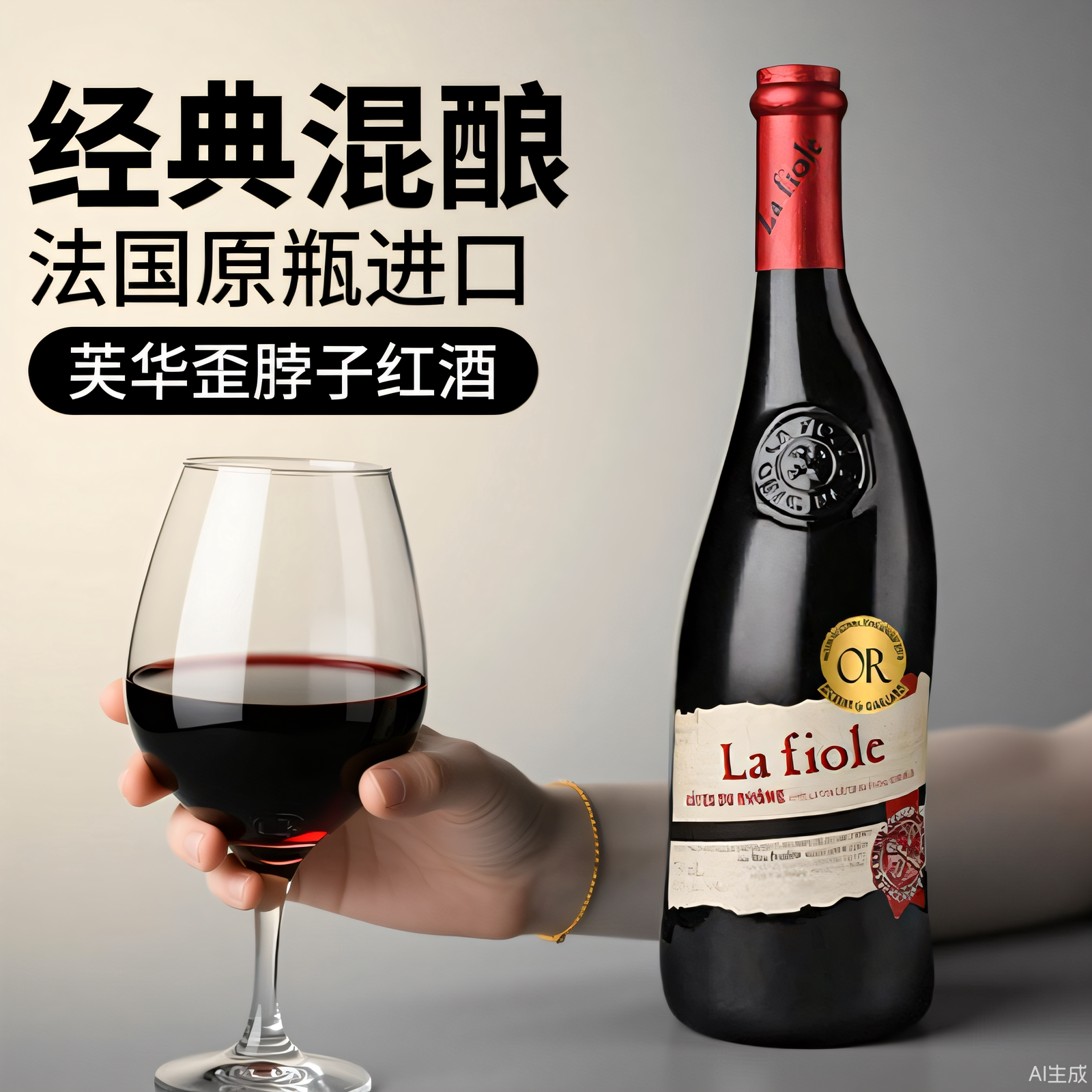 连续3年金奖芙华红酒法国原瓶进口隆河AOC歪脖子干红葡萄酒2022年