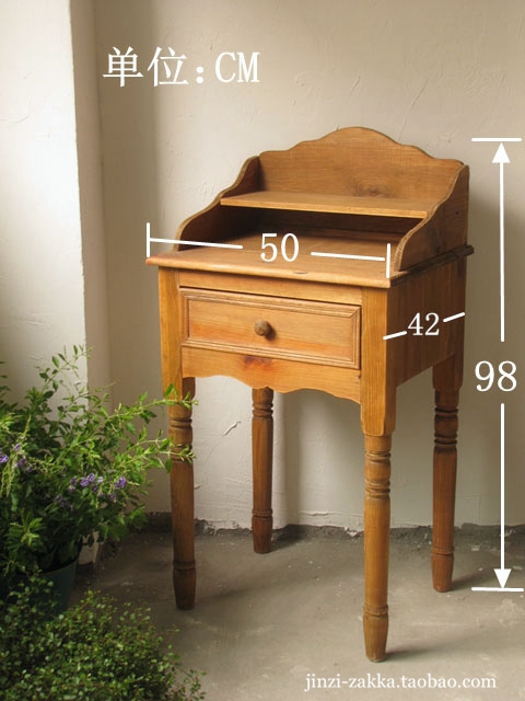 促欧式做旧实木桌复古梳妆台书桌储物乡村旧木家具包邮自提品