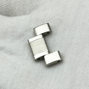 适用浪琴名匠表带钢带表节加长配件中间节表扣表链延长节实心金属