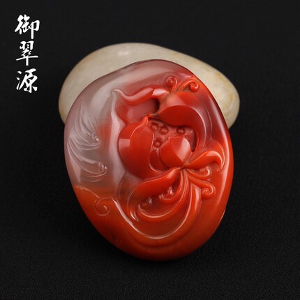 天然南红玛瑙花开富贵吊坠挂件男女款吊坠