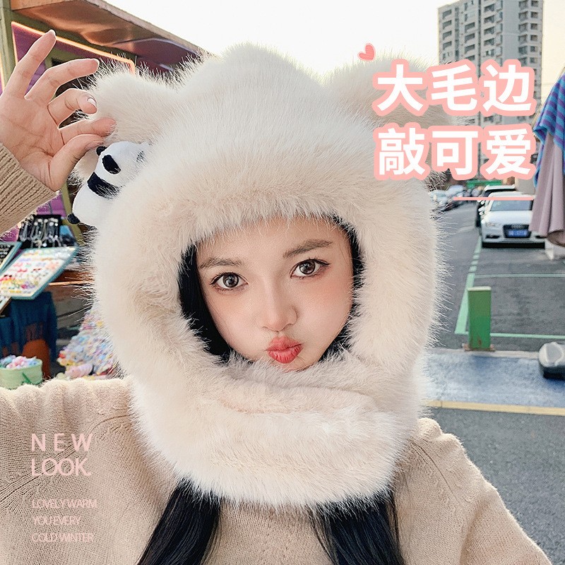 冬季韩版可爱加绒大毛帽子