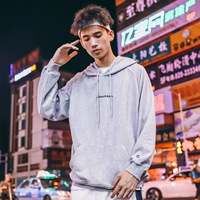 Yi Yi 2019 áo len mùa thu nam mũ trùm đầu thương hiệu lỏng học sinh dài tay áo đầu hoang dã áo hoodie màu thủy triều - Cao bồi quần ngố nam