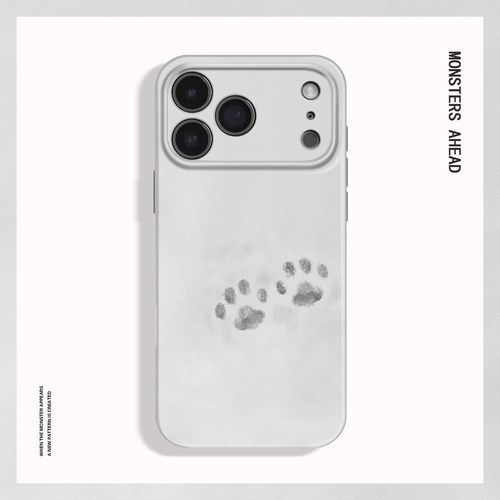 ins极简灰色小爪印适用苹果17 16 15 14 13 12 11手机壳nova10华为mate80 p70 60 50 40 30一加15防摔红米K90